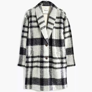 Madewell Plaid Florence Coat Wool Cocoon Dolman Sleeves